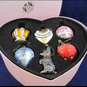 Juicy Couture Boxed Ornament Set of 6